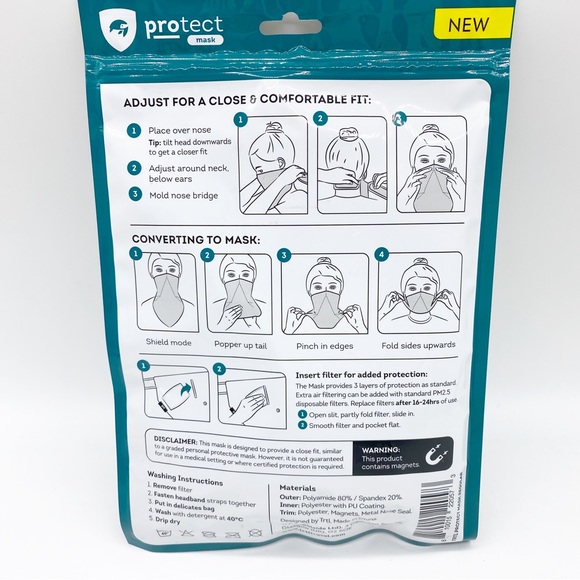NEW- TRTL 3n1 protective Scarf Shield Mask - Picture 4 of 6